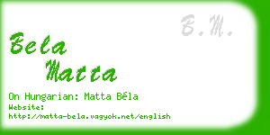bela matta business card